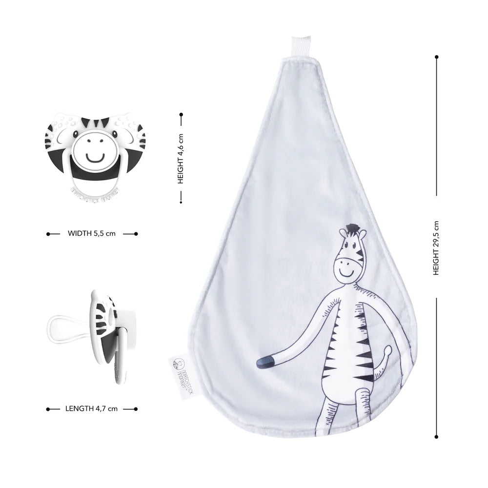 TEETHING SOOTHER & COMFORTER ZIPPY ZEBRA