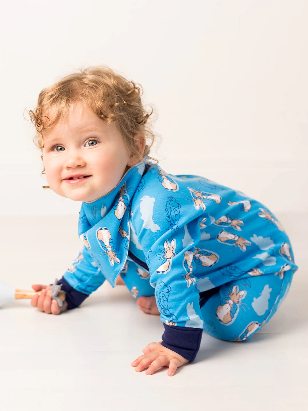 PETER RABBIT NAVY ZIP UP ROMPER