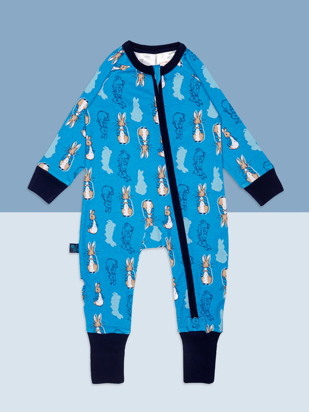 PETER RABBIT NAVY ZIP UP ROMPER