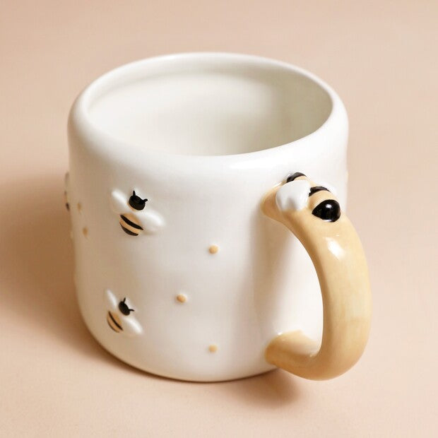 TEXTURED CERAMIC BEE MUG