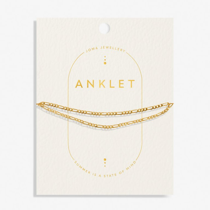 GOLD DOUBLE FIGARO ANKLET