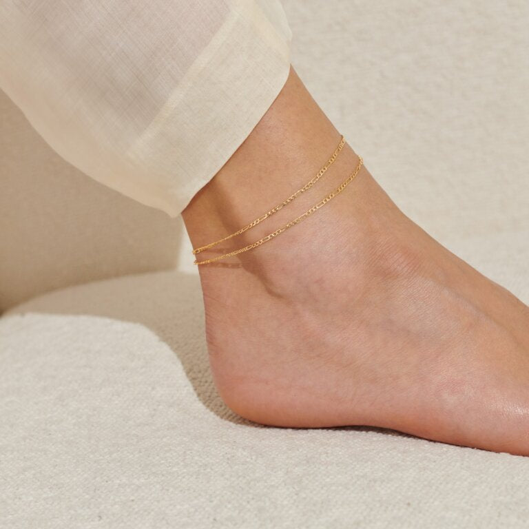 GOLD DOUBLE FIGARO ANKLET