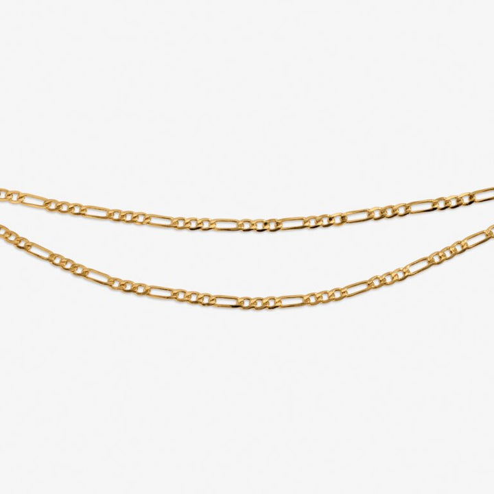 GOLD DOUBLE FIGARO ANKLET