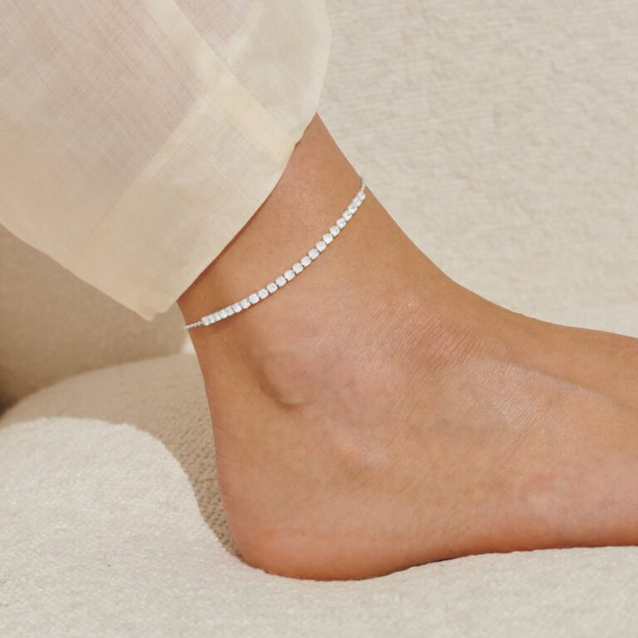 SILVER TENNIS ANKLET