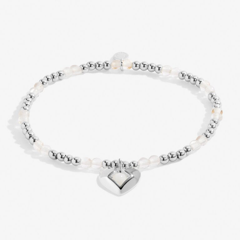 A LITTLE APRIL ROCK CRYSTAL BIRTHSTONE SILVER PLATED BRACELET