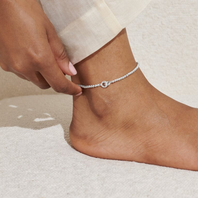 SILVER LINKED CIRCLES ANKLET