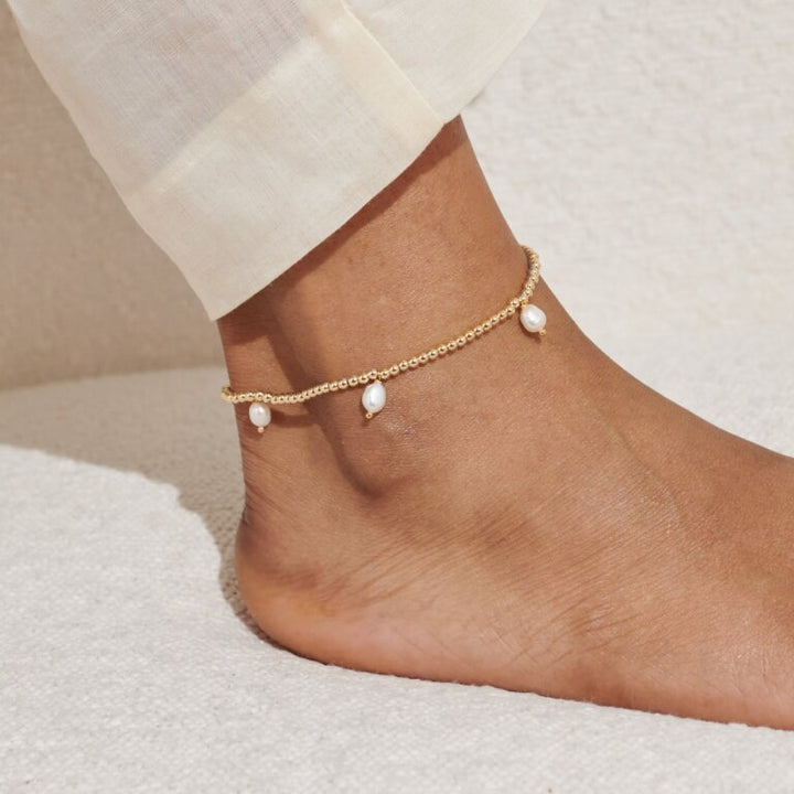 GOLD THREE PEARL ANKLET