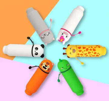 TEDDY BEAR 2 IN 1 SILICONE PENCIL CASE