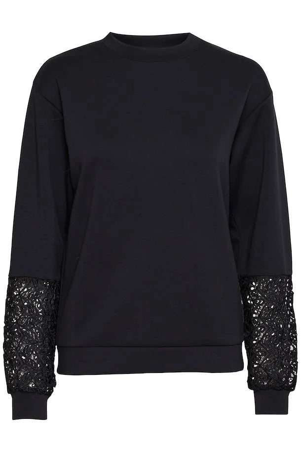 PUSTI LACE SWEATSHIRT BLACK