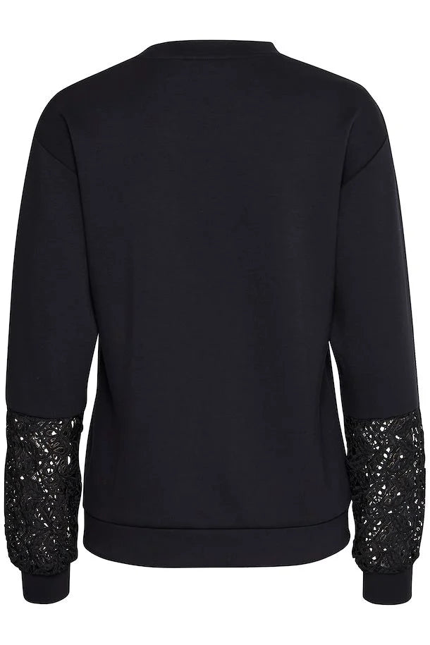 PUSTI LACE SWEATSHIRT BLACK