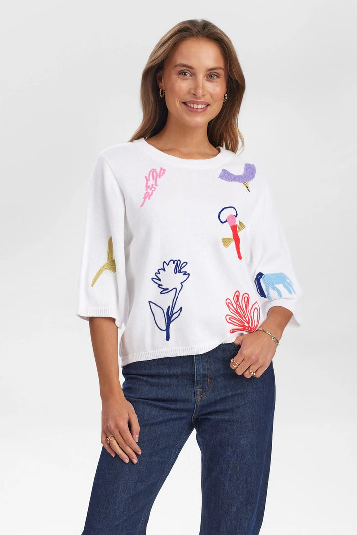 BRIGHT WHITE DEBORAH KNIT JUMPER