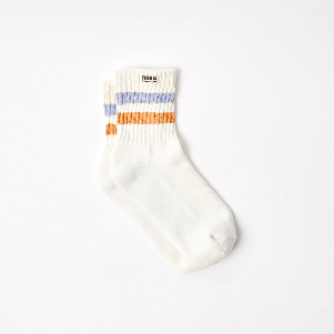Windsor Stripe Crew Socks for Women in Thistle/Burnt Orange - UK 3-8 | EU 36-42
