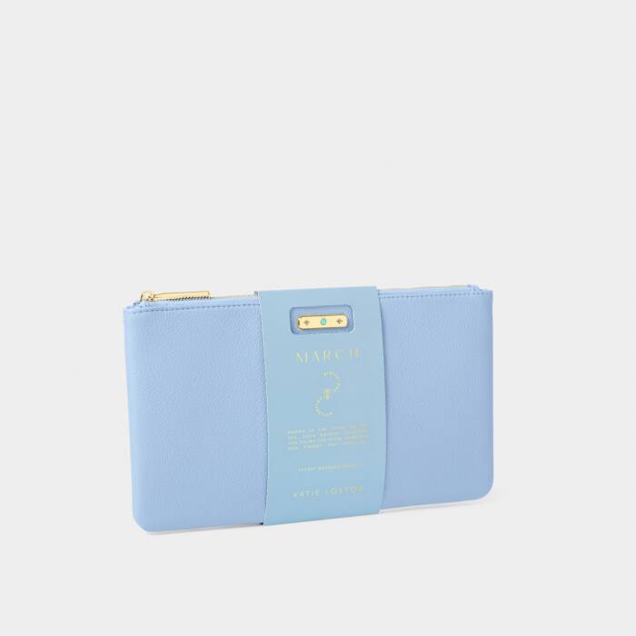BIRTHSTONE POUCH MARCH AQUA BLUE