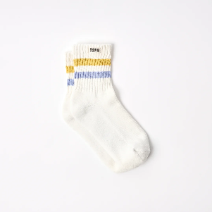 Windsor Stripe Crew Socks for Women in Summer Yellow/Thistle - UK 3-8 | EU 36-42