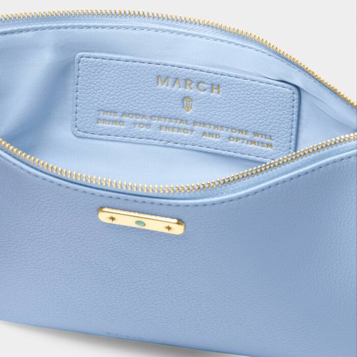 BIRTHSTONE POUCH MARCH AQUA BLUE