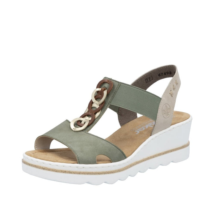 67498-52 LADIES' SANDALS GREEN COMBINATION SEITL. ANFLECHTER