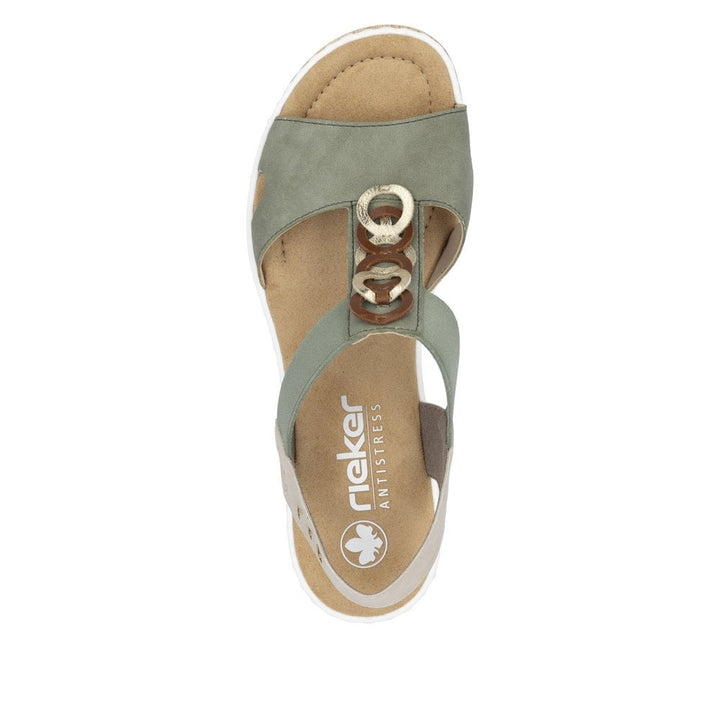 67498-52 LADIES' SANDALS GREEN COMBINATION SEITL. ANFLECHTER