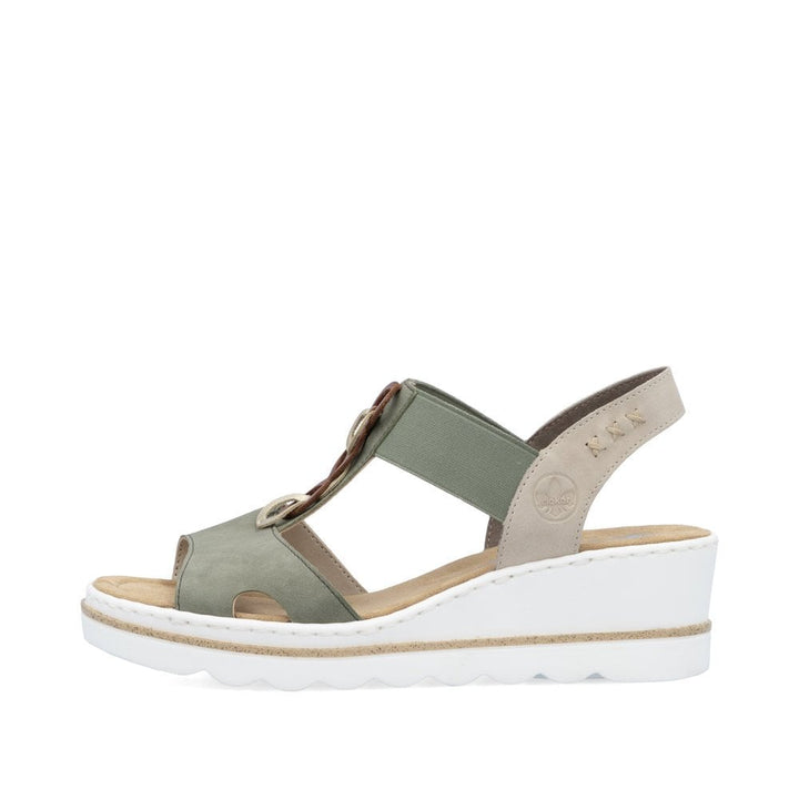 67498-52 LADIES' SANDALS GREEN COMBINATION SEITL. ANFLECHTER