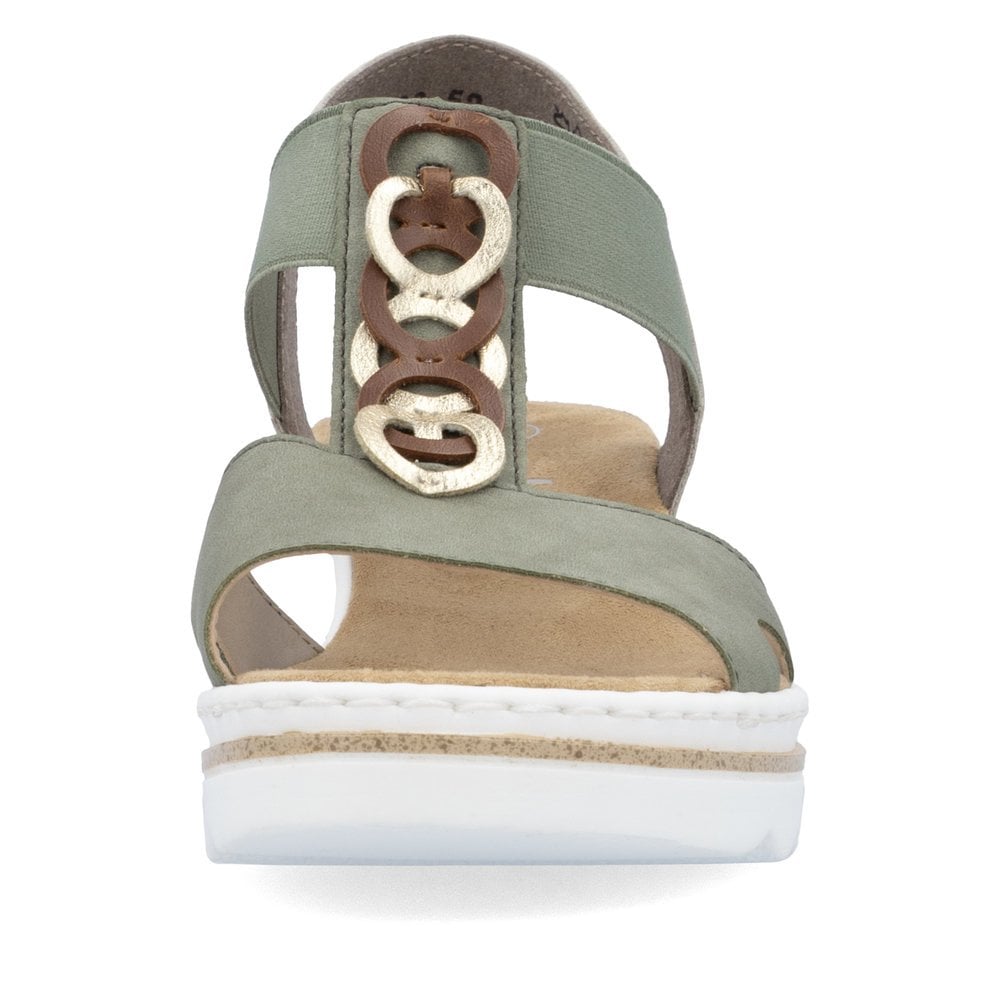 67498-52 LADIES' SANDALS GREEN COMBINATION SEITL. ANFLECHTER
