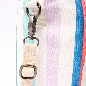 Hampstead Lunch Bag in Pastel Multi Stripe Cotton Canvas - One Size