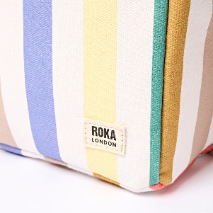 Hampstead Lunch Bag in Pastel Multi Stripe Cotton Canvas - One Size