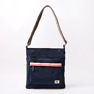 Kennington Crossbody Bag in Midnight Stripe Nylon - Medium
