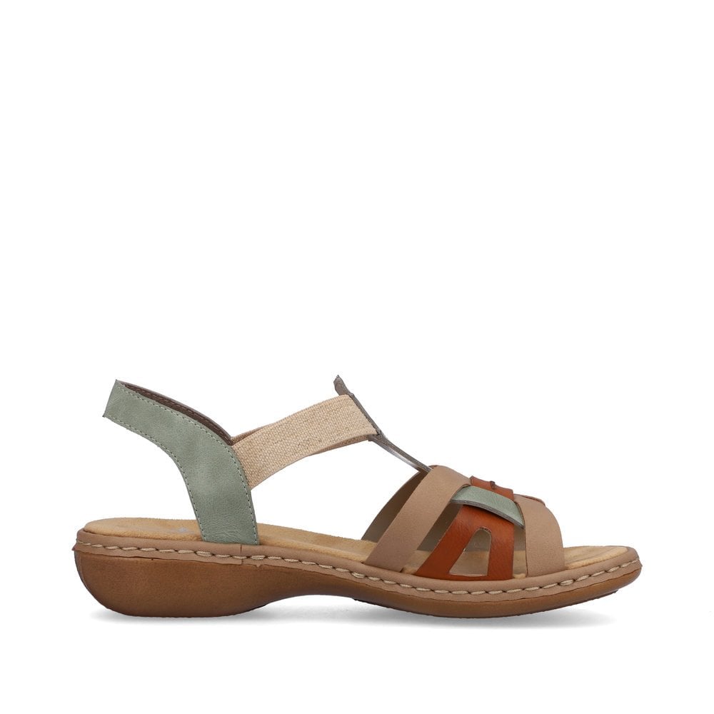65918-52 LADIES' SANDALS GREEN COMBINATION SEITL. ANFLECHTER