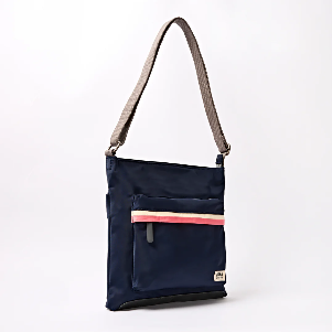 Kennington Crossbody Bag in Midnight Stripe Nylon - Medium