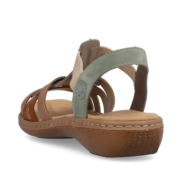 65918-52 LADIES' SANDALS GREEN COMBINATION SEITL. ANFLECHTER