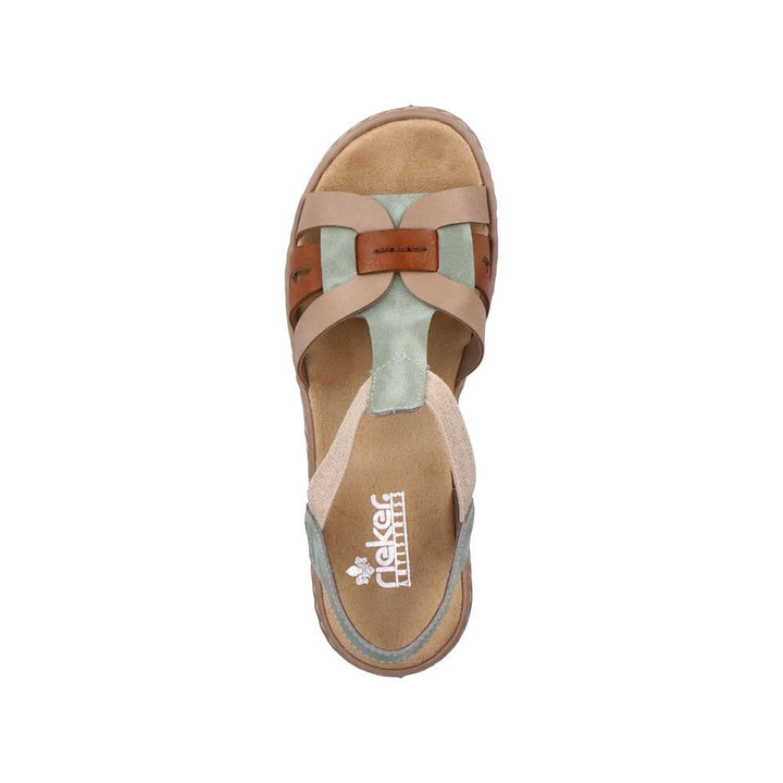 65918-52 LADIES' SANDALS GREEN COMBINATION SEITL. ANFLECHTER