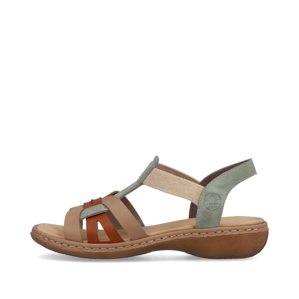 65918-52 LADIES' SANDALS GREEN COMBINATION SEITL. ANFLECHTER