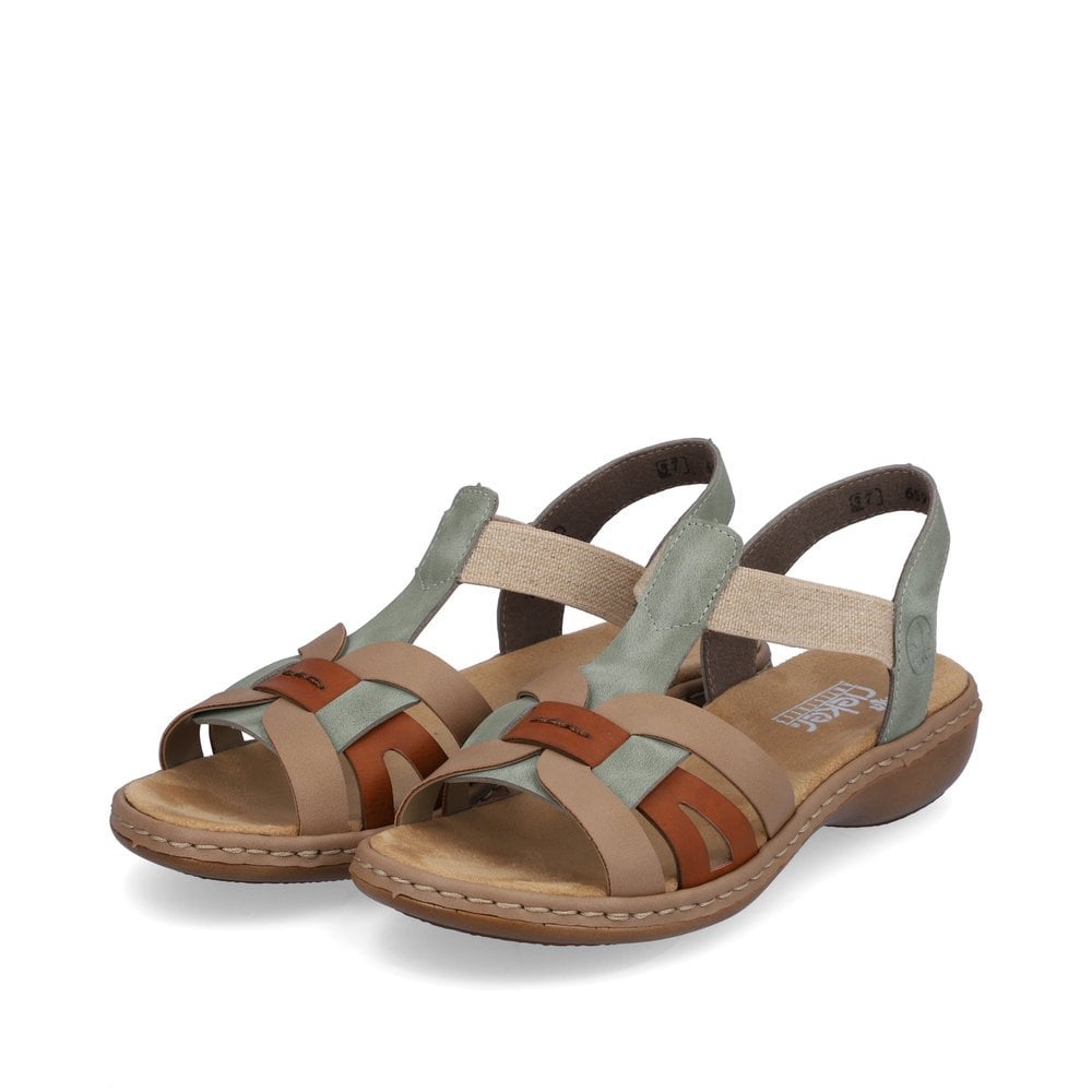 65918-52 LADIES' SANDALS GREEN COMBINATION SEITL. ANFLECHTER
