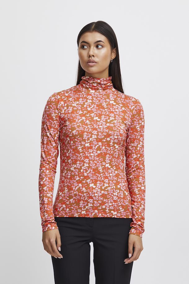 ORANGE FLOWER NAVA LONG SLEEVE TOP