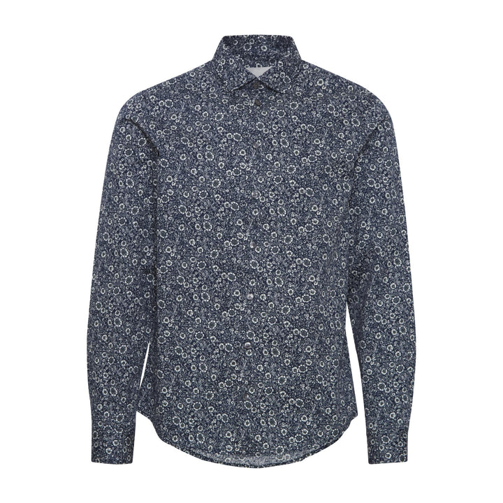 DARK NAVY ANTON LONG SLEEVED FLOWER SHIRT