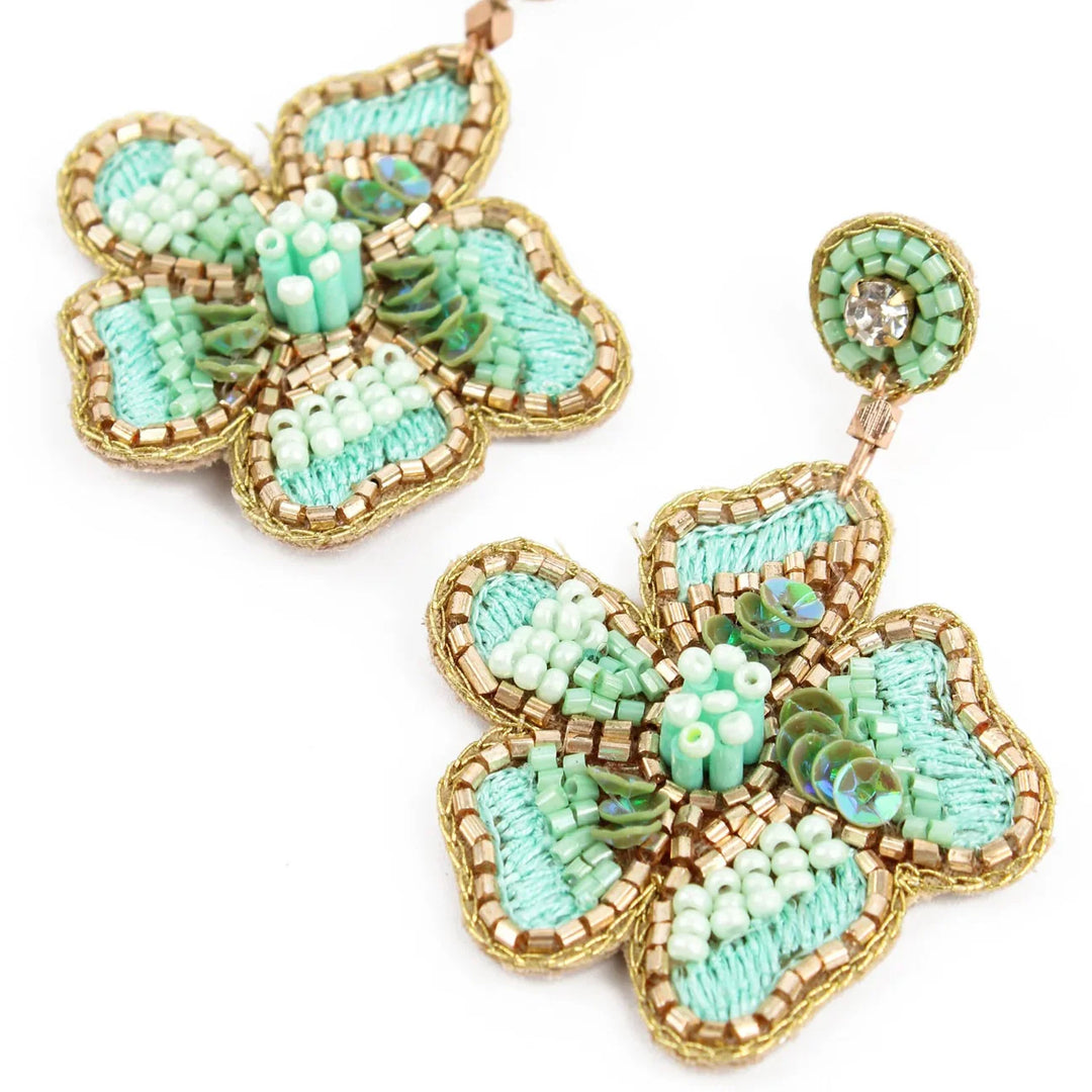 MINT FLOWER EARRINGS