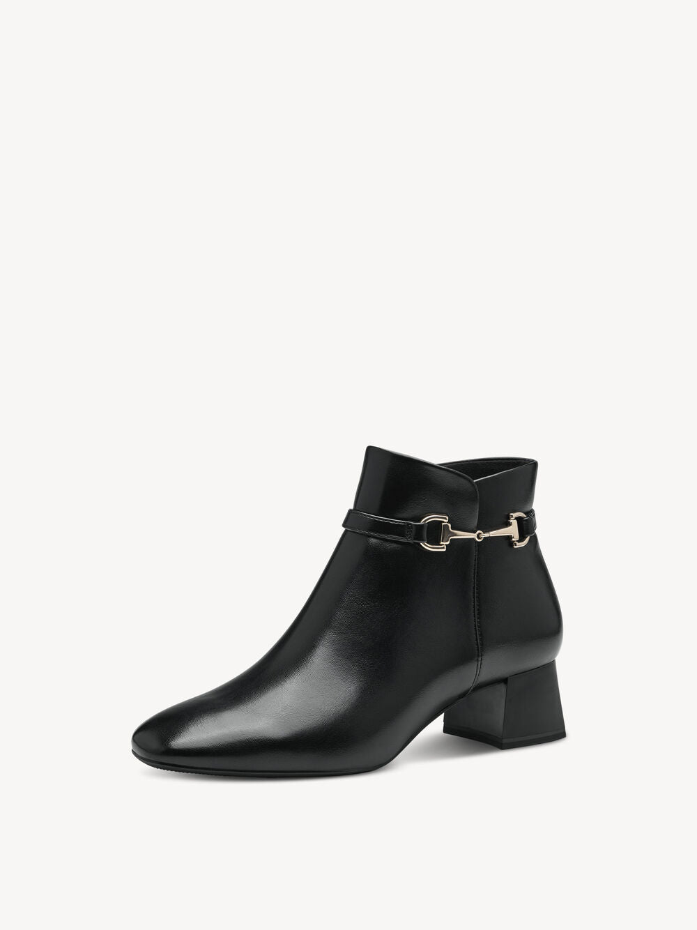 BLACK BUCKLE ANKLE BOOT