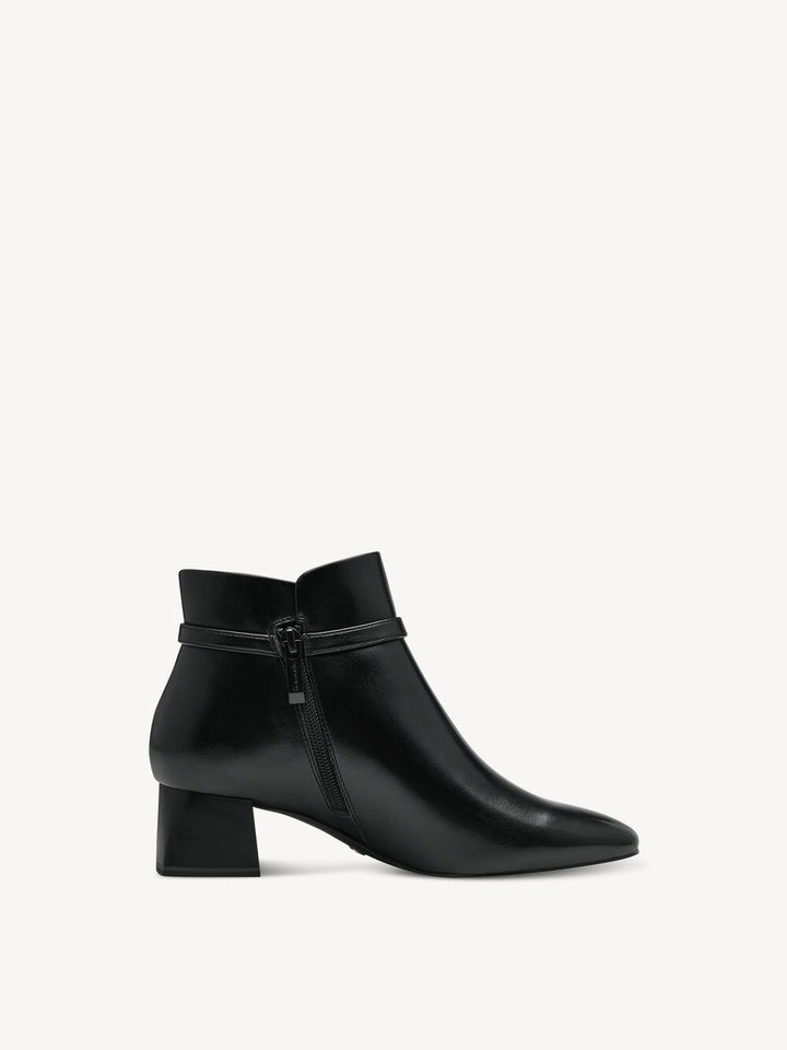 BLACK BUCKLE ANKLE BOOT