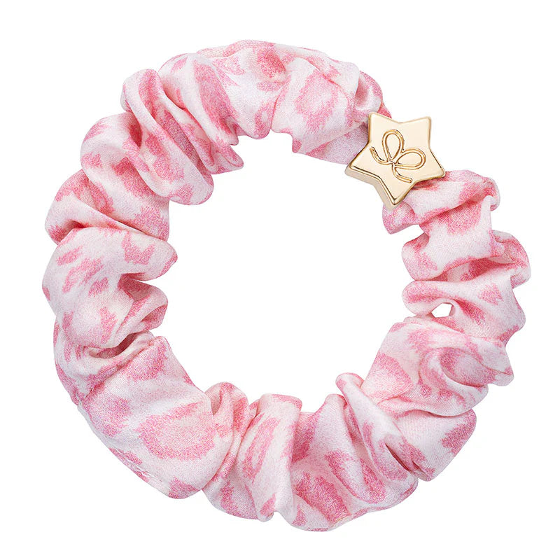 PINK LEOPARD SILK SCRUNCHIE