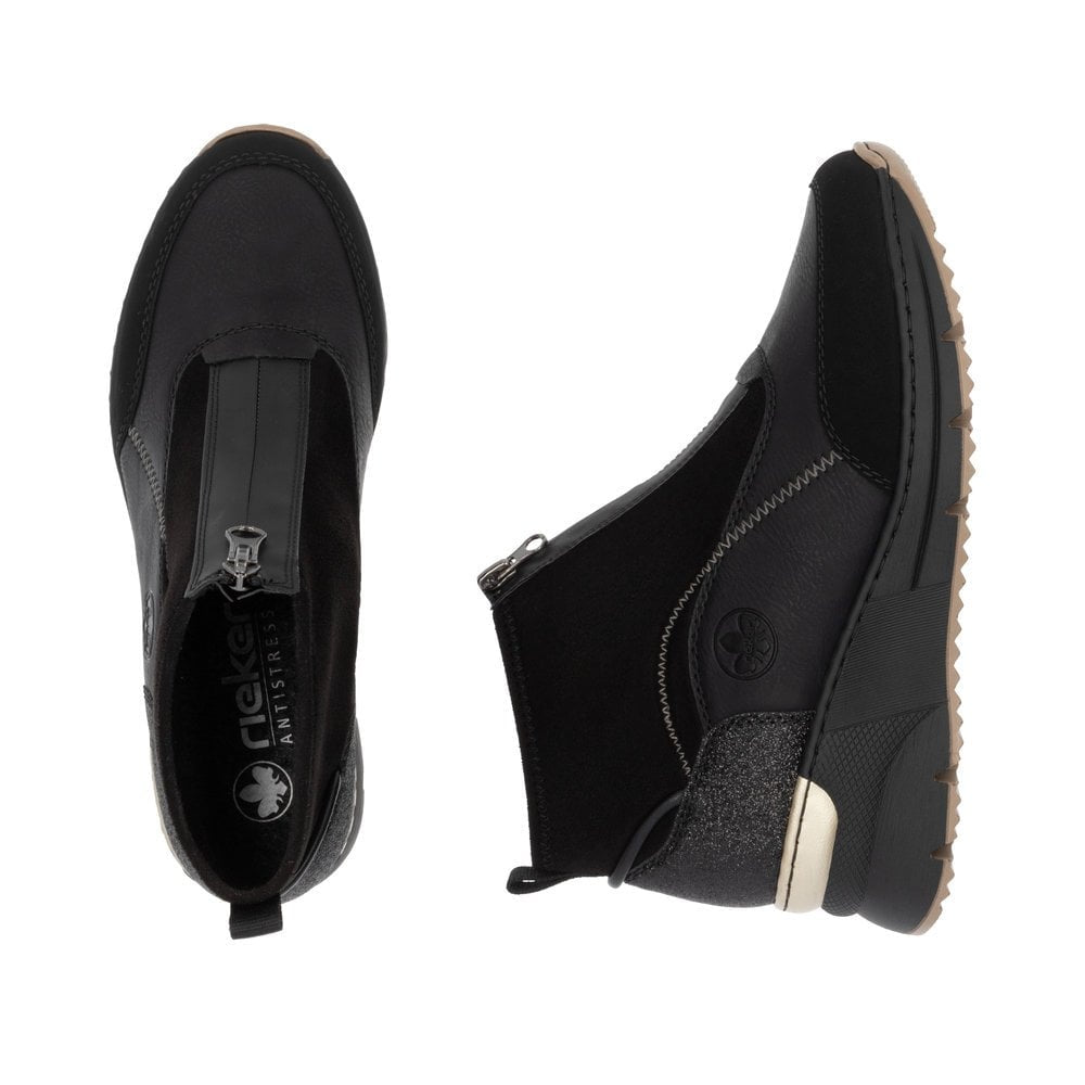 BLACK WEDGE TRAINER BOOT