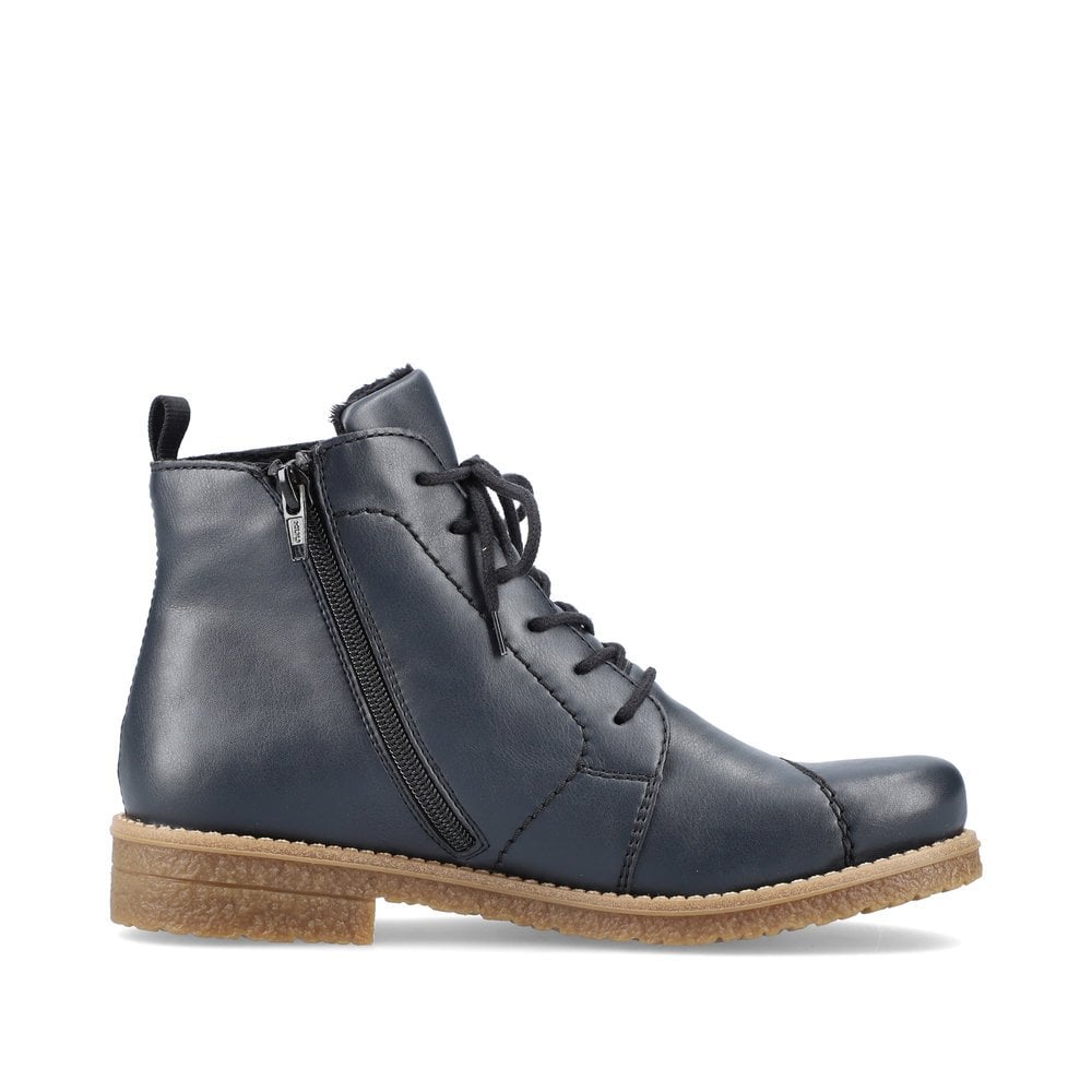 NAVY BLUE LACE & ZIP BOOT