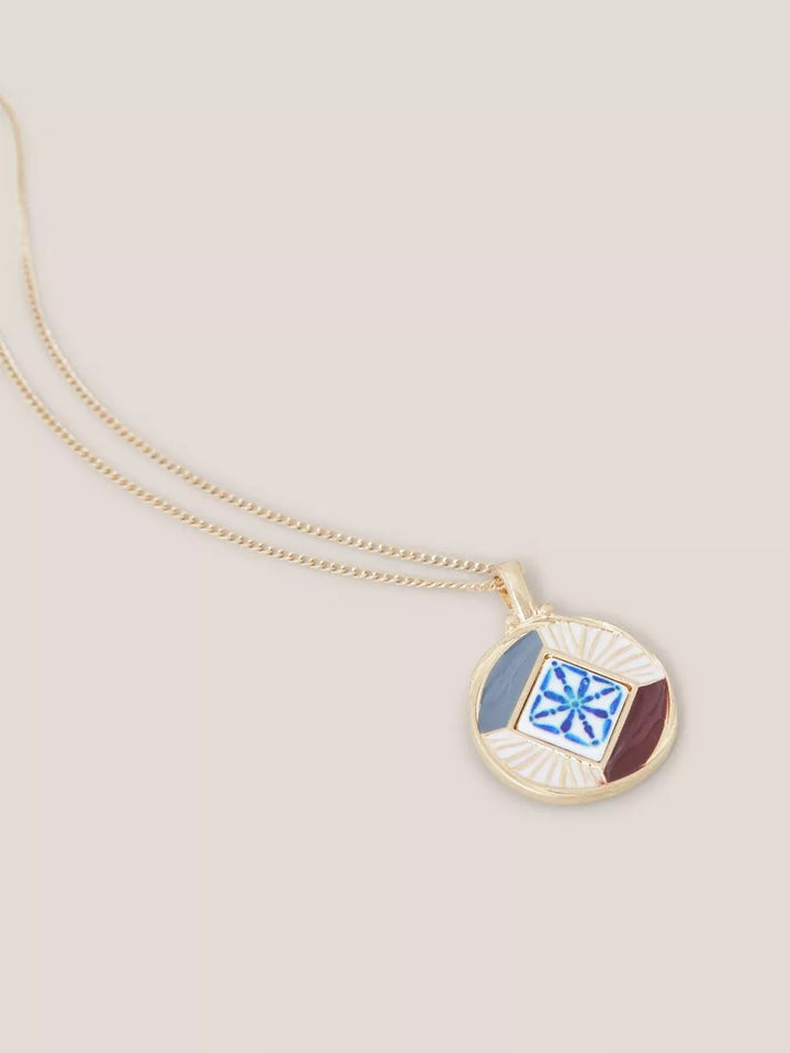 CIRCULAR MOSAIC TILE NECKLACE