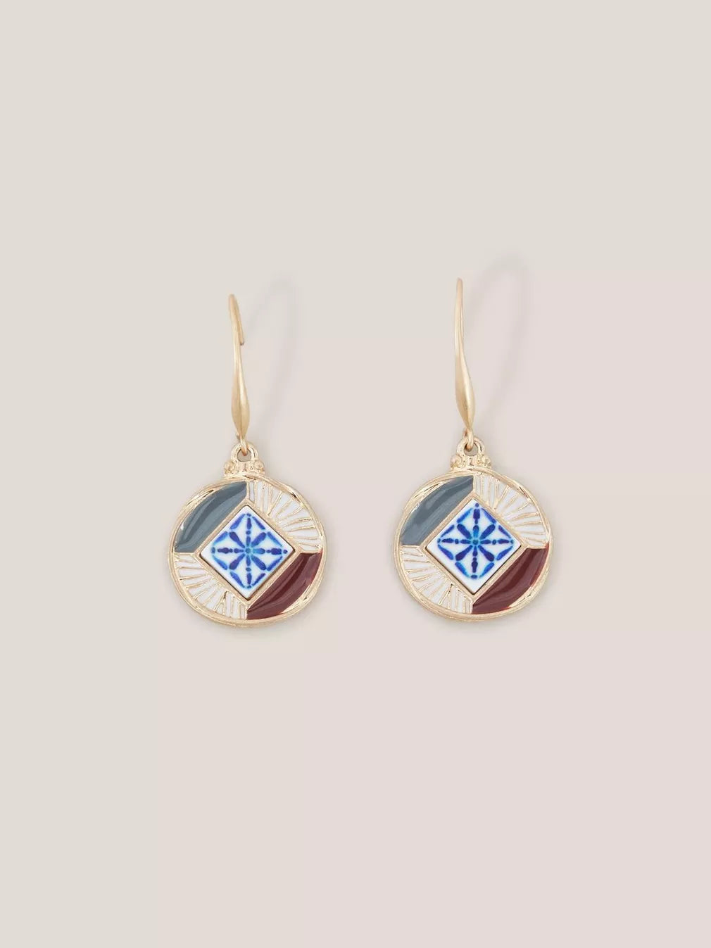 CIRCULAR MOSAIC TILE EARRINGS