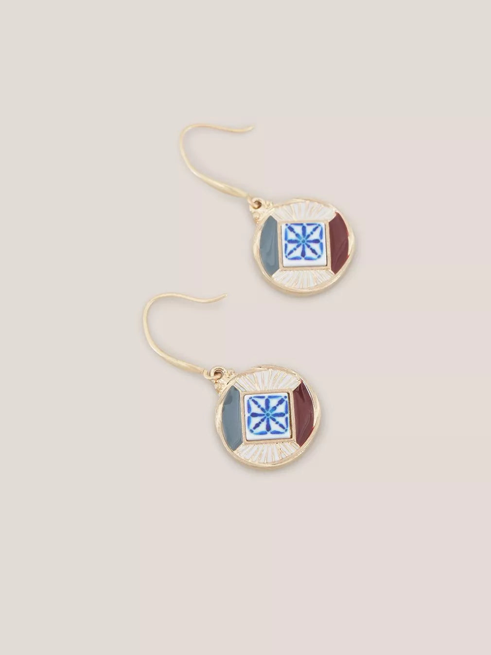 CIRCULAR MOSAIC TILE EARRINGS