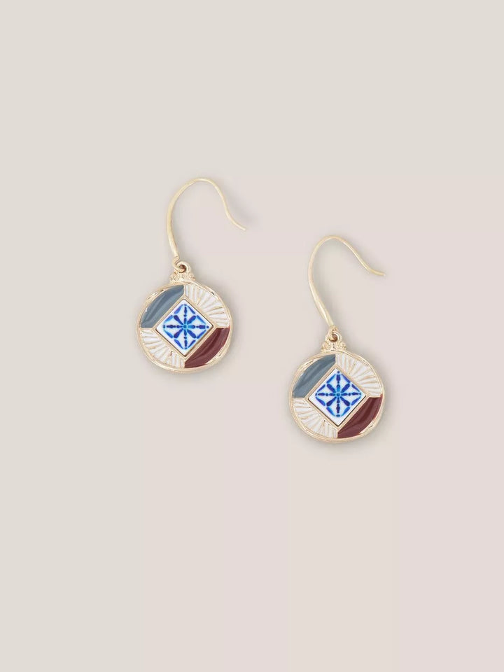 CIRCULAR MOSAIC TILE EARRINGS