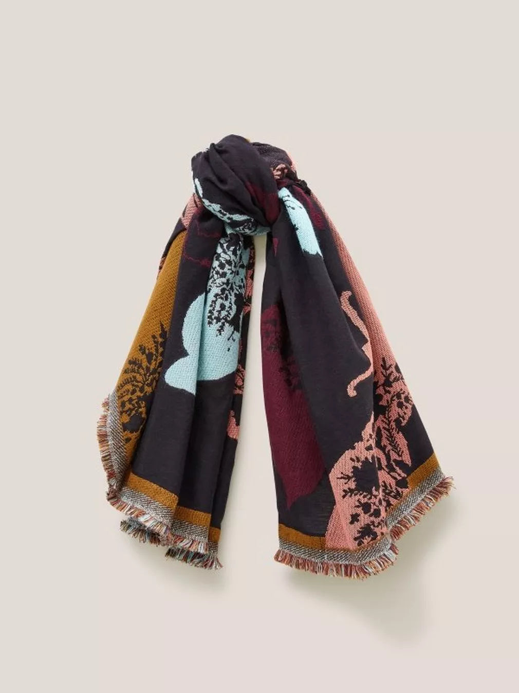 JACQUARD ANIMAL SQUARE SCARF