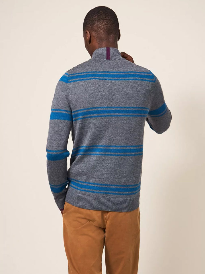 NEWPORT MERINO STRIPE FUNNEL JUMPER