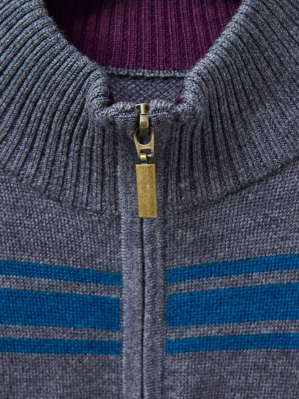 NEWPORT MERINO STRIPE FUNNEL JUMPER