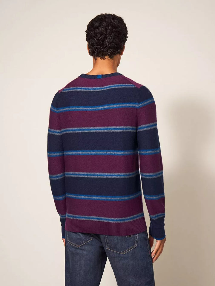 NEWPORT MERINO STRIPE CREW NECK JUMPER