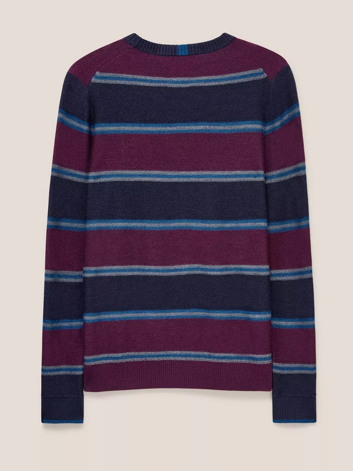 NEWPORT MERINO STRIPE CREW NECK JUMPER