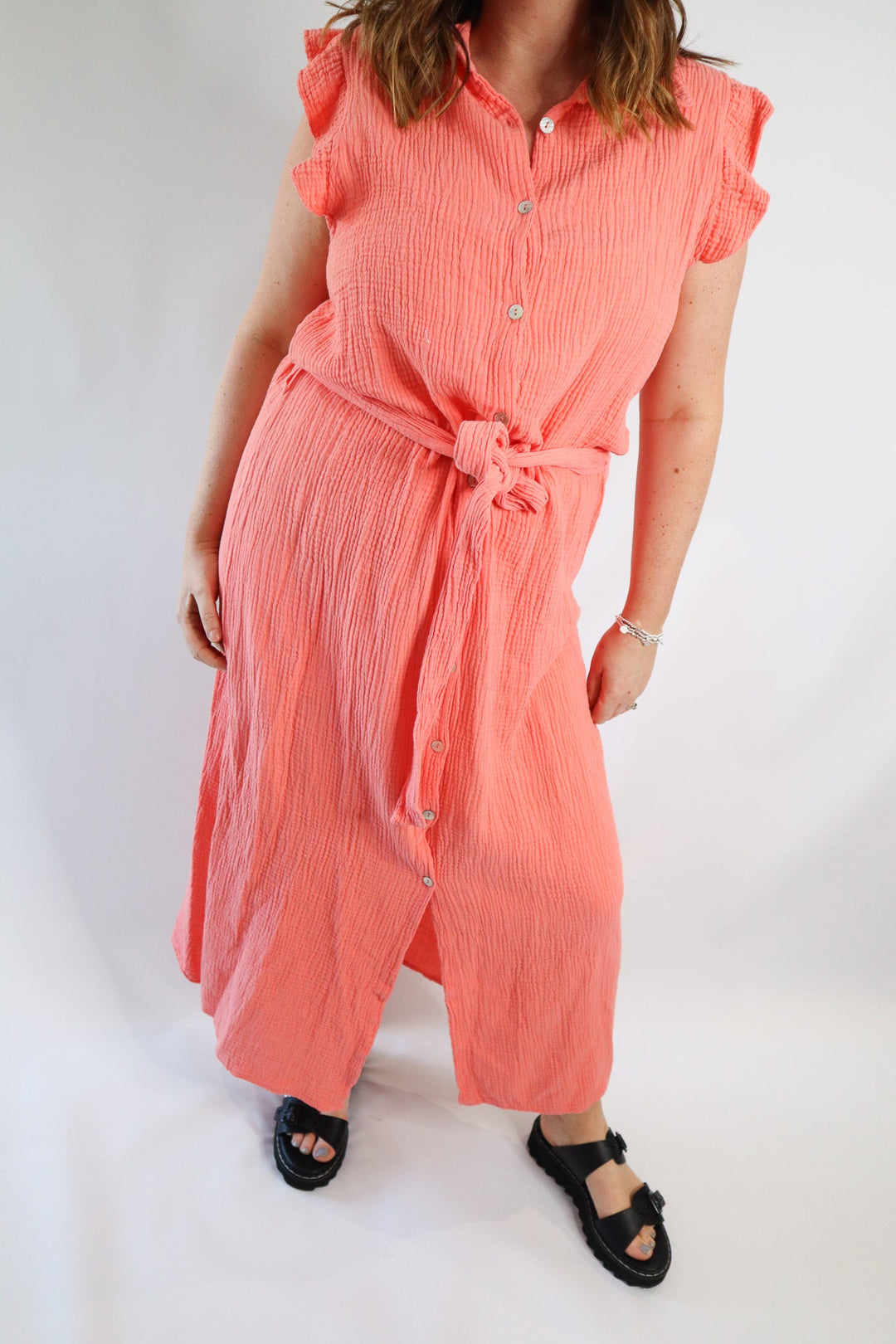 CHEESECLOTH SLEEVELESS DRESS